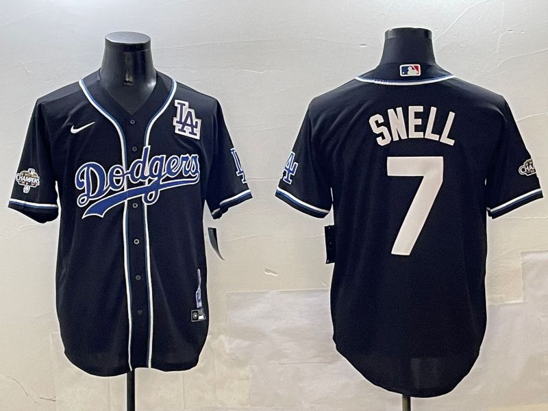 Men Los Angeles Dodgers #7 Snell Black Fashion Game 2025 Nike MLB Jersey style 3064->los angeles dodgers->MLB Jersey